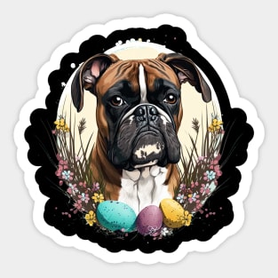 Boxer Happy Easter Day Sticker